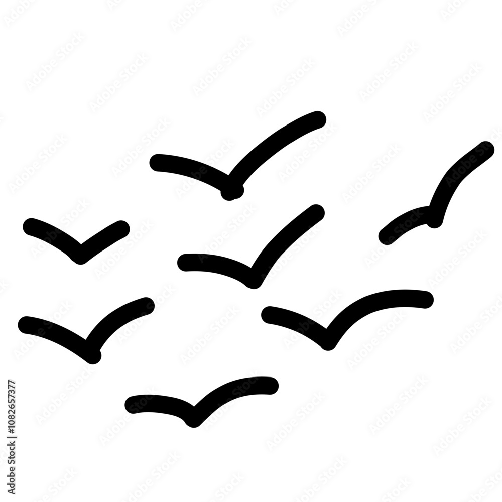 A flock of flying birds. Vector A flock of flying birds. Vector