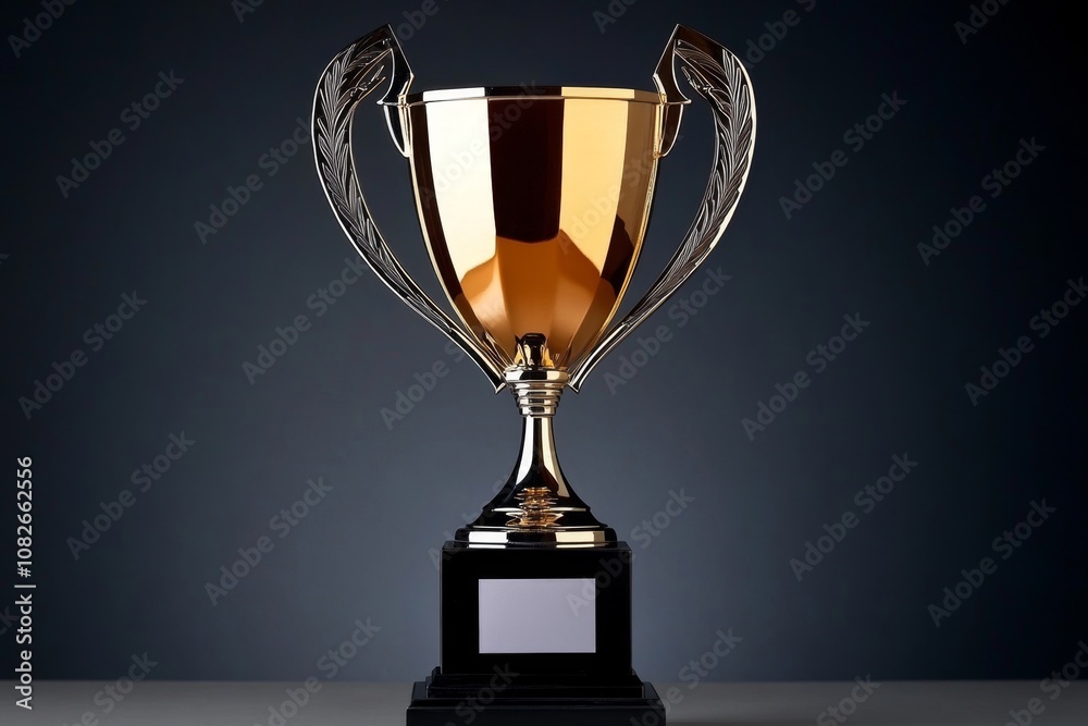 Simple illustration of a trophy with clean lines, symbolizing victory and success Simple illustration of a trophy with clean lines, symbolizing victory and success