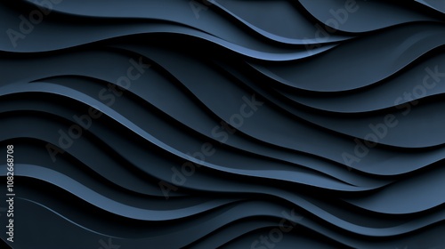 Abstract dark blue wavy pattern.