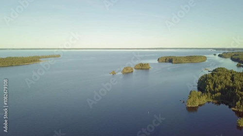 Aerial view of lake Paasselka, Finland. photo