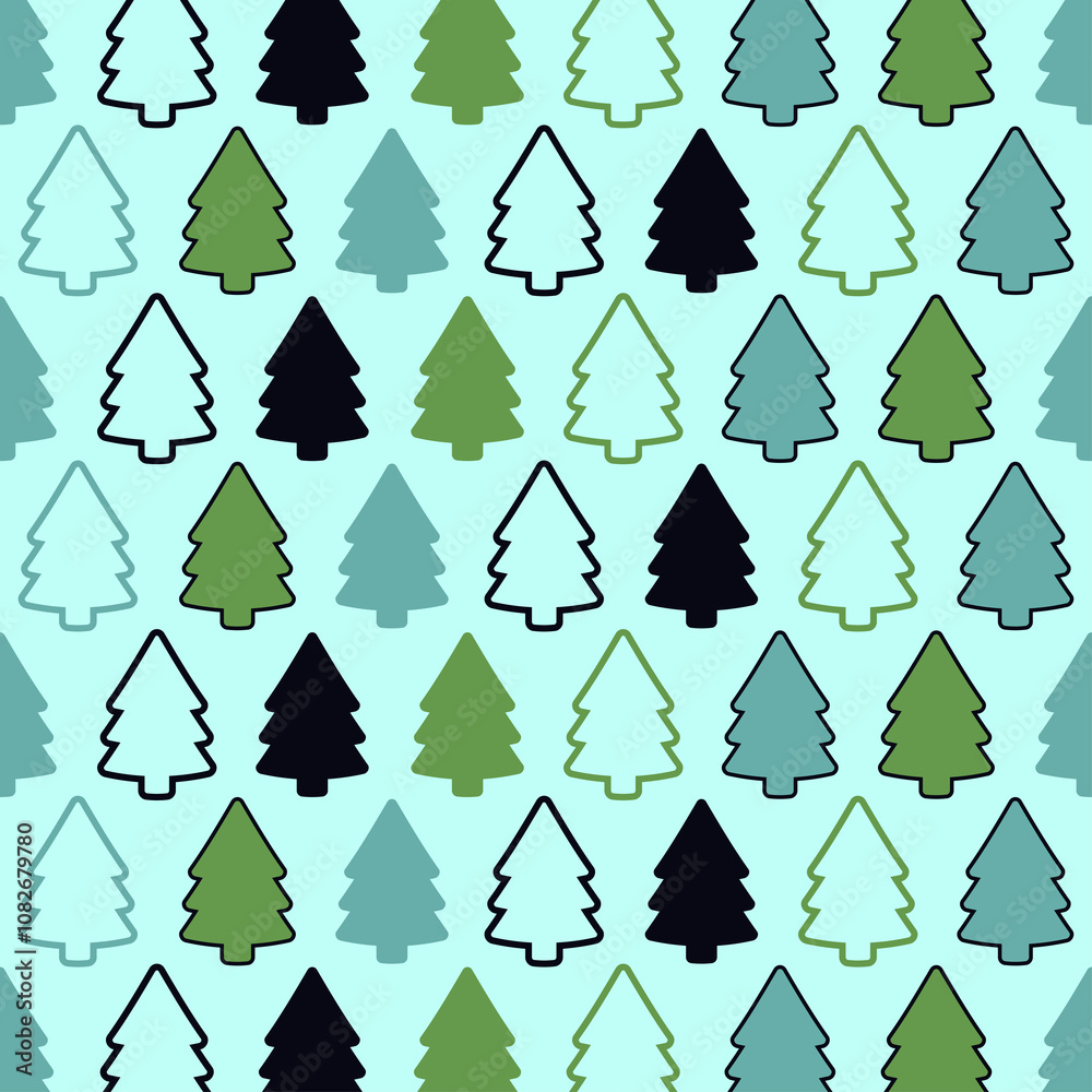 Abstract winter background with Christmas trees. Abstract winter background with Christmas trees.