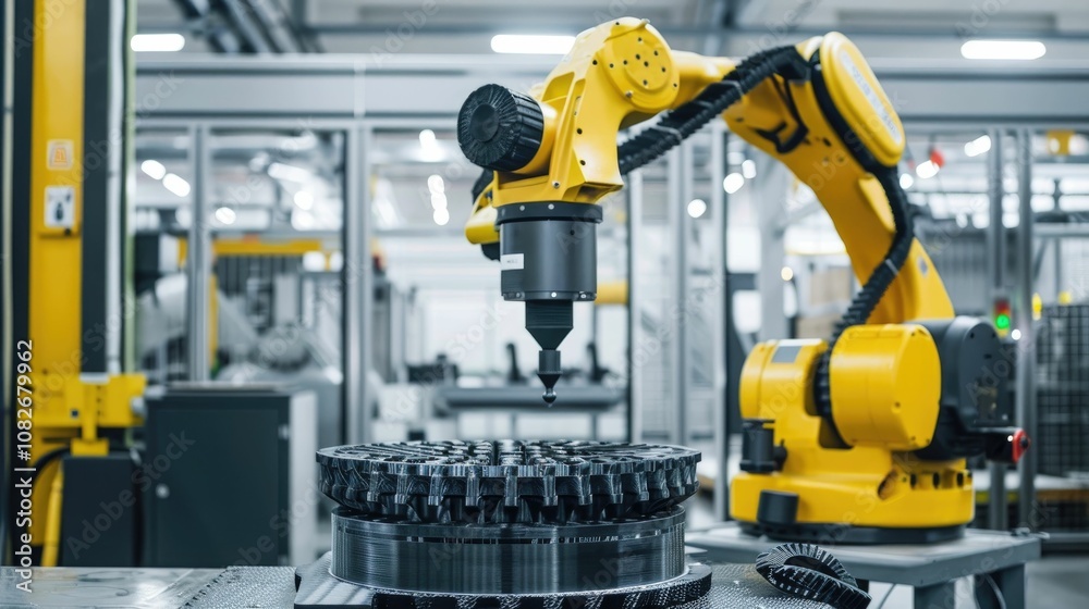 Large-scale 3D printer creating complex industrial components Large-scale 3D printer creating complex industrial components