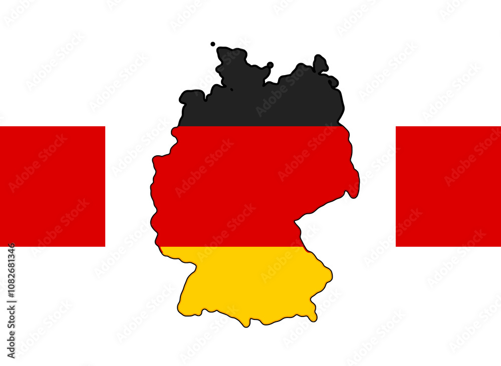 map of Germany, map shape as outline simplified rounded silhouette icon symbol, isolated map of Germany, map shape as outline simplified rounded silhouette icon symbol, isolated