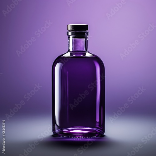 Purple Bottle: Isolated Backdrop with Regal and Vibrant Appeal 