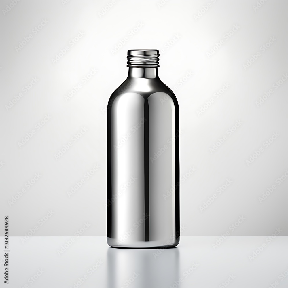 Silver Bottle: Isolated Backdrop with a Modern Metallic Finish
Silver Bottle: Isolated Backdrop with a Modern Metallic Finish