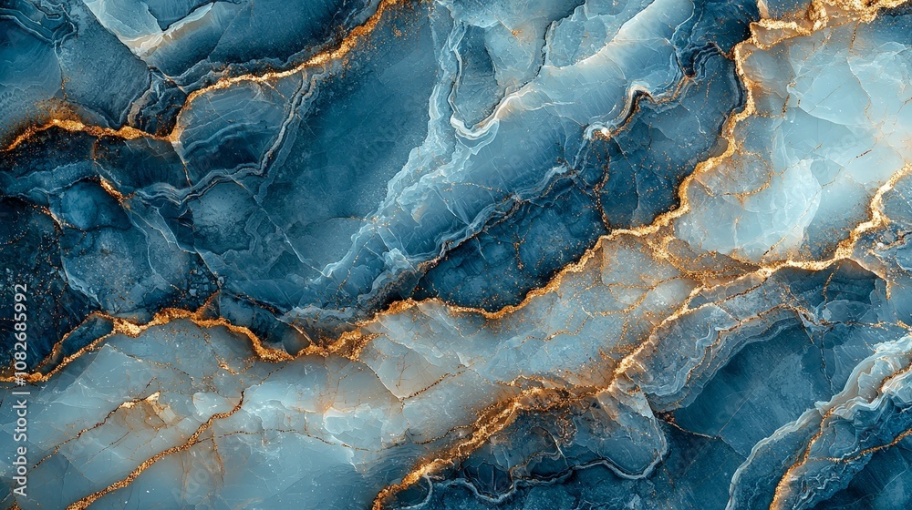 A stunning abstract design featuring blue and gold marbled textures. A stunning abstract design featuring blue and gold marbled textures.