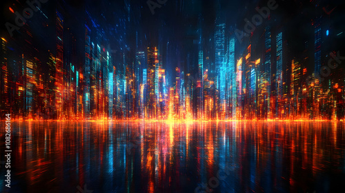 Illustration - Vibrant Neon Cityscape at Night