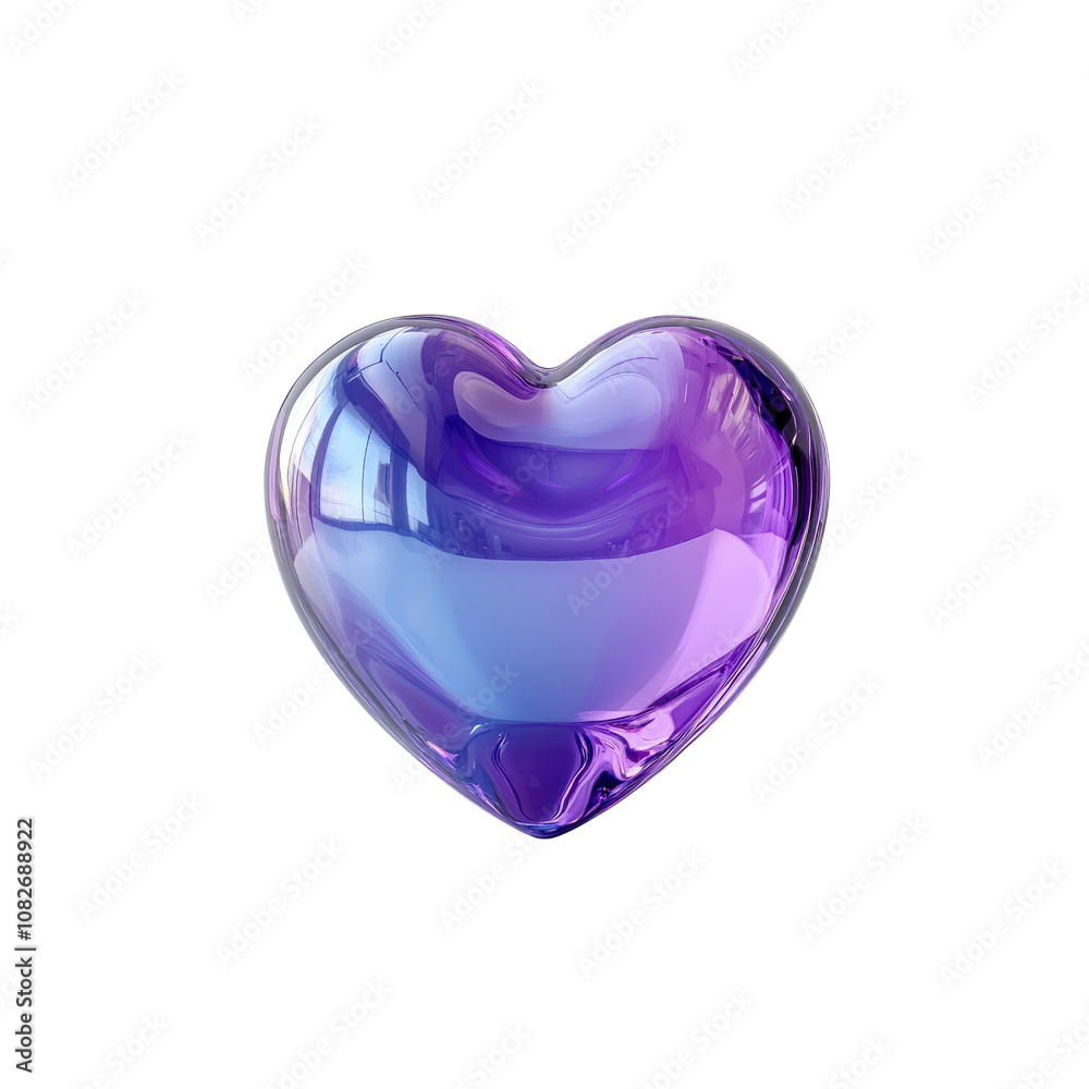 Amethyst Heart A 3D Render of a Glass Heart with Purple and Blue Gradient Amethyst Heart A 3D Render of a Glass Heart with Purple and Blue Gradient