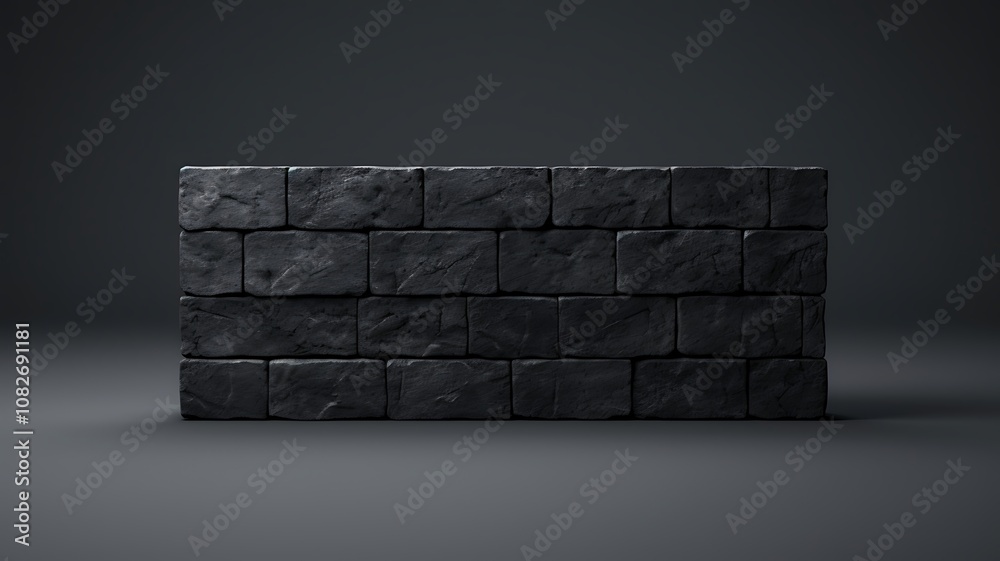 Fototapeta premium Black Brick: Ultra-Realistic Isolated Backdrop Offering Bold and Striking Design 
