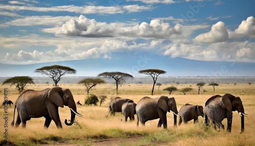 The Sweeping Savanna of the Serengeti, Tanzania, Stretching Into the Distance, Home to the Famous African Wildlife, Including Elephants, Lions, and Zebras Roaming Freely