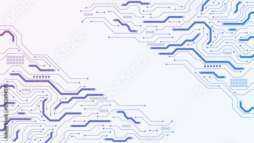 Abstract circuit diagram. High-tech circuit board for electronic engineering, science and technology background