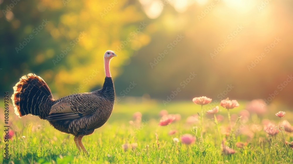 Turkey in Autumn woods with colorful foliage. Turkey in Autumn woods with colorful foliage.