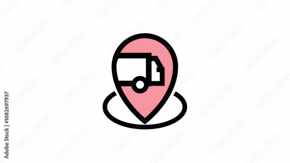Modern delivery location animated icon - ecommerce and online shop design Modern delivery location animated icon - ecommerce and online shop design