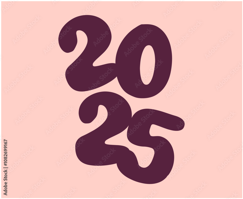 2025 Happy New Year Design Typography Purple Creative Abstract Vector Illustration 2025 Happy New Year Design Typography Purple Creative Abstract Vector Illustration