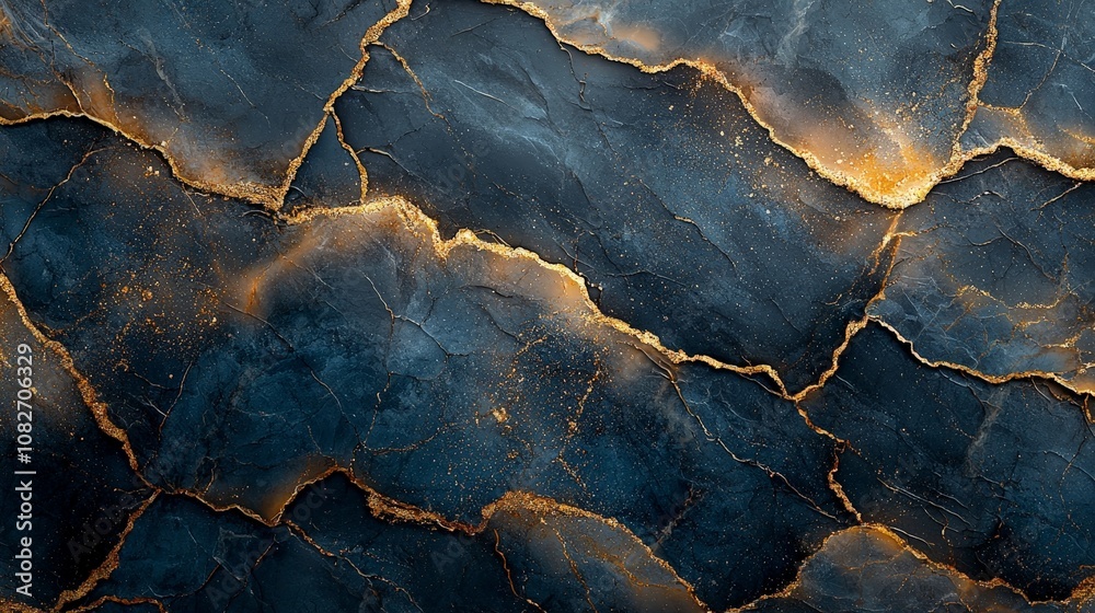 A textured abstract background featuring dark cracks with golden highlights. A textured abstract background featuring dark cracks with golden highlights.