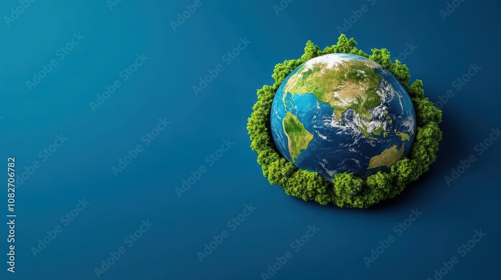 Fototapeta premium Green Planet Earth Eco Friendly World Nature Conservation Sustainability
