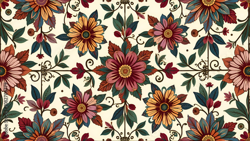 Oriental traditional ethnic Vintage floral pattern, seamless pattern