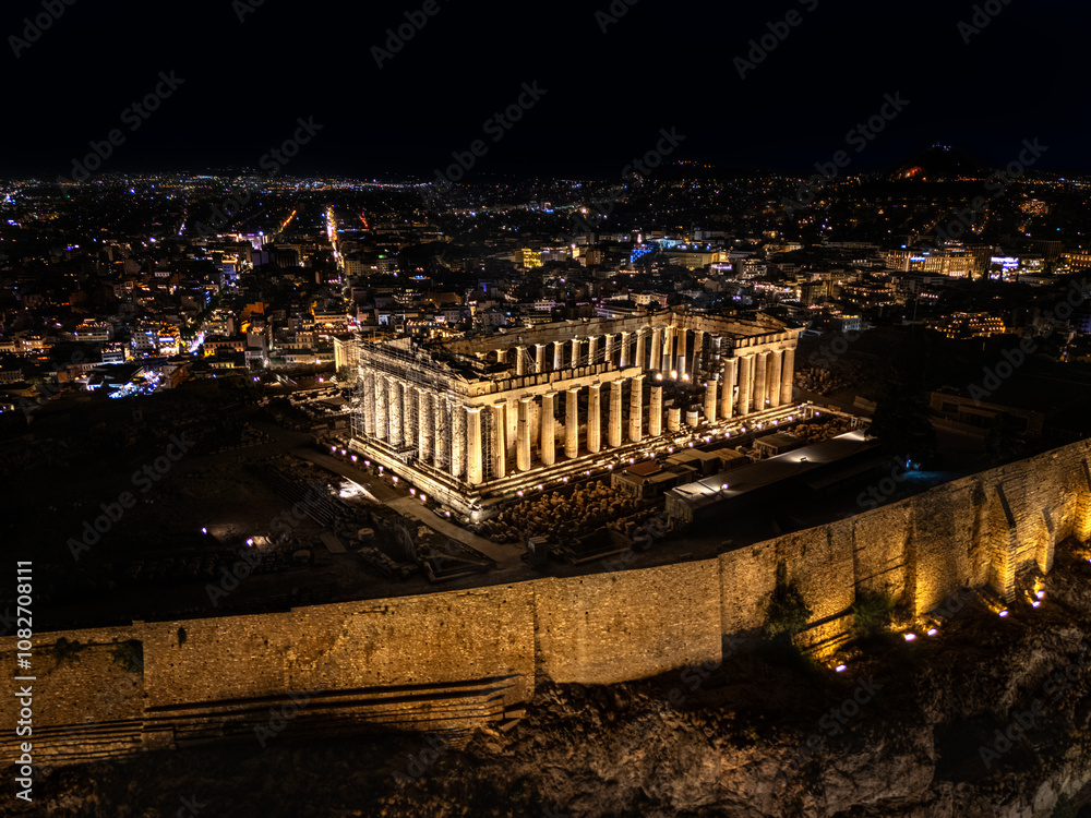 View of the acropolis in athens from above. View of the acropolis in athens from above.