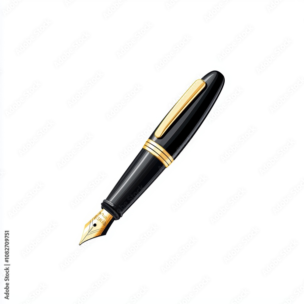 A personalized fountain pen with the user s name elegantly engraved in gold script A personalized fountain pen with the user s name elegantly engraved in gold script