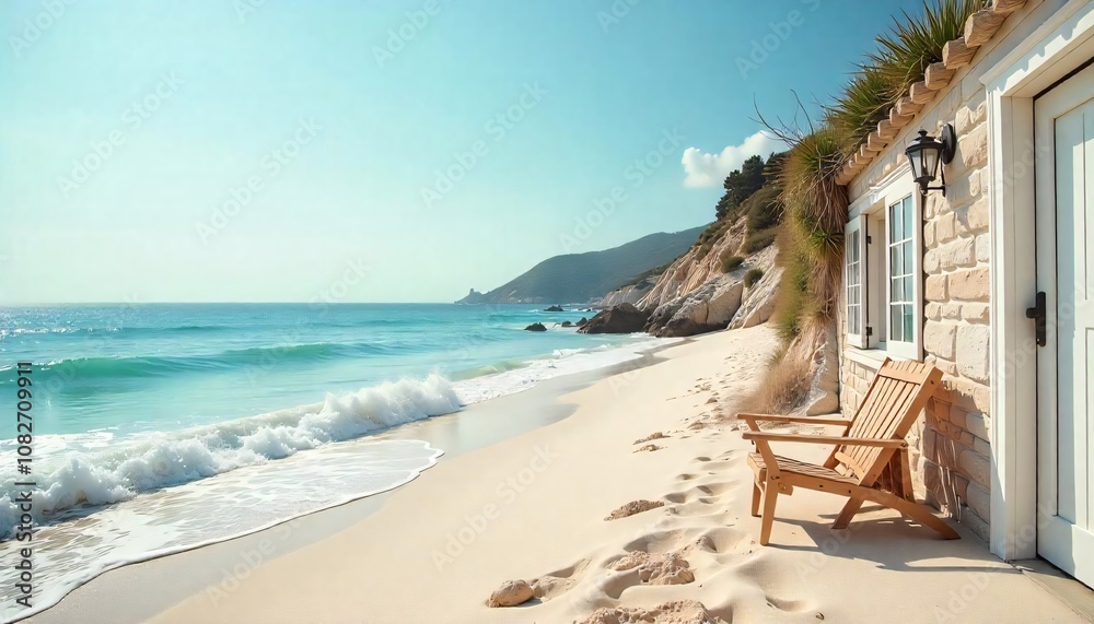 Obraz premium 해변의 조화로운 풍경 Harmonious Beach Landscape