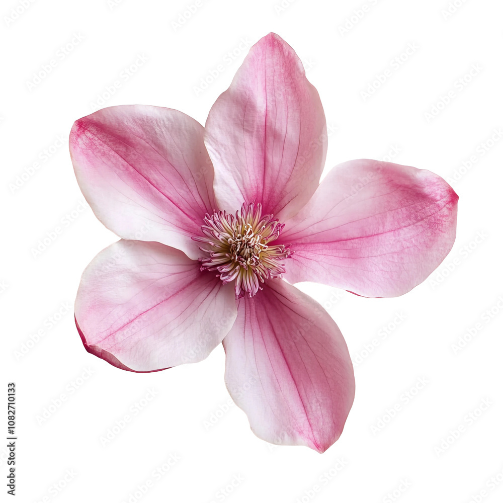 pink magnolia flower isolated on white background pink magnolia flower isolated on white background