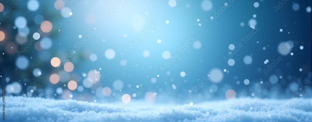 Enchanting winter wonderland with falling snowflakes and soft glow bokeh Enchanting winter wonderland with falling snowflakes and soft glow bokeh