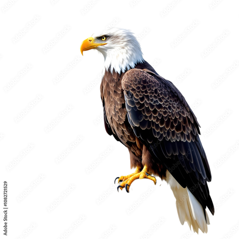Naklejka premium Bald eagle, isolated on white background