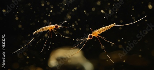 Two Mosquitoes in Flight