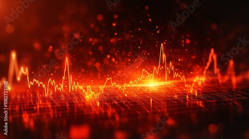 Wallpaper Mural Cardiogram on red background, cardiac health, pulse rate, heart rhythm, medical monitoring Torontodigital.ca