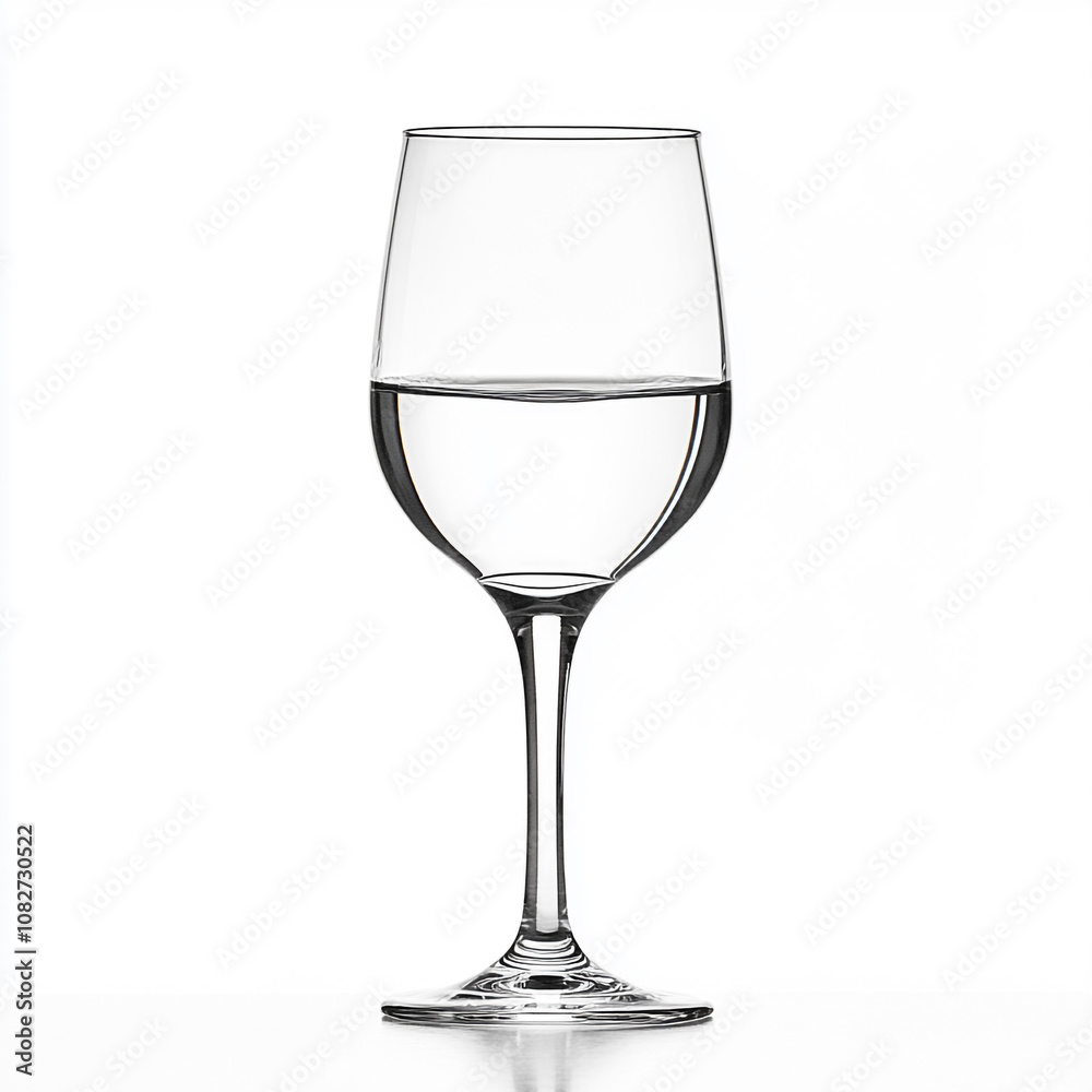 A glass of water with water inside on white background A glass of water with water inside on white background