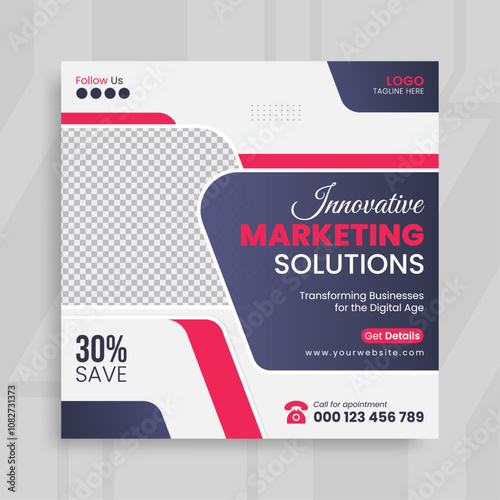 Creative business social media post banner template design | Social media post design for marketing | Vector social media post design template.