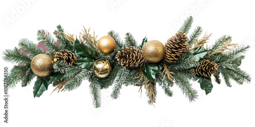 christmas ornaments on transperant background.