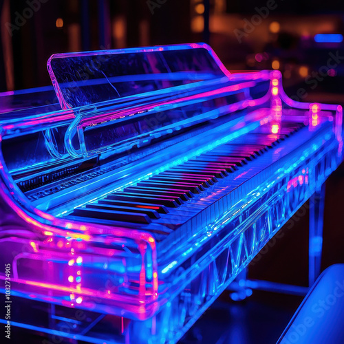 Neon Pink Transparent Piano