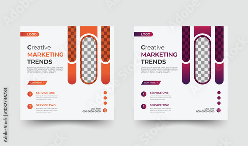 Elegant and modern shape social media post design for digital marketing agency