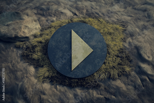 Play Button Logo Icon for Media Control