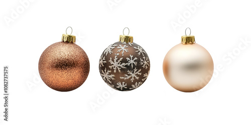 christmas ornaments on transperant background.