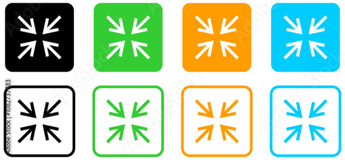 minimize icon rally compact size small scale arrows icons . shrink icon resize in arrows.