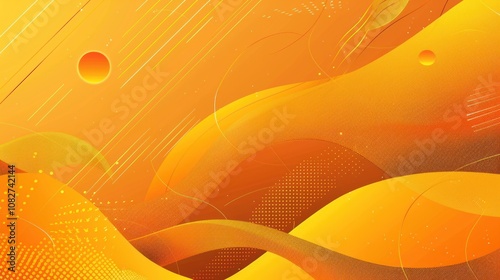 Abstract Orange Waves with Dotted Texture