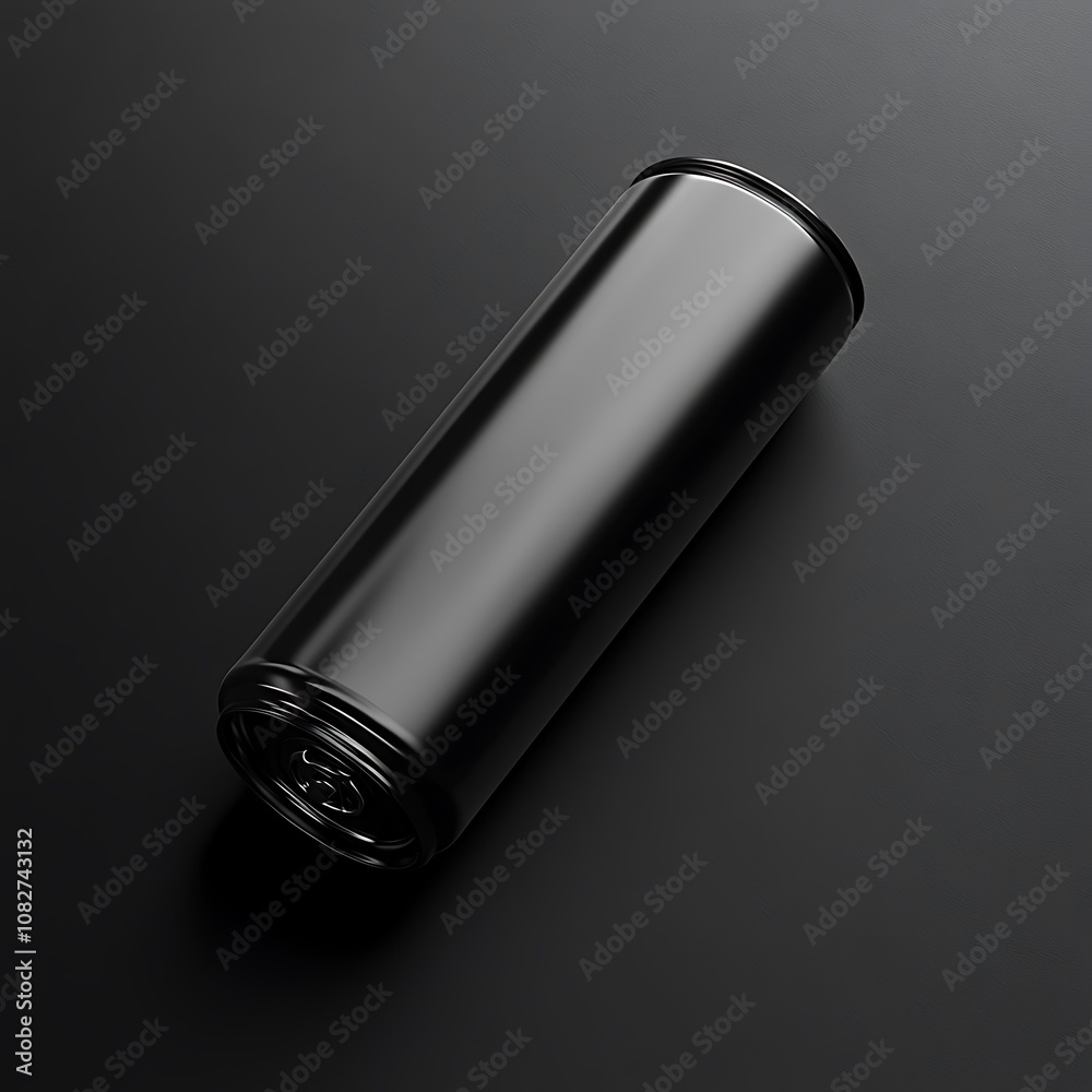 Black Aluminum Can on a Dark Surface Black Aluminum Can on a Dark Surface