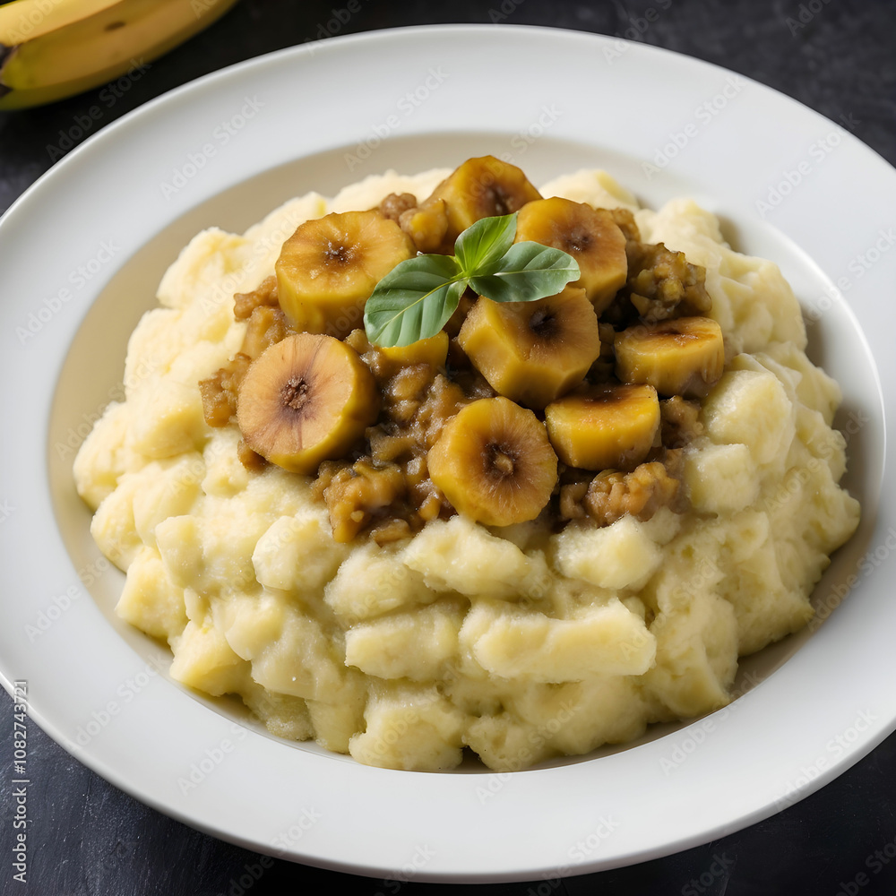 Delicious meal A dish with mashed banana Delicious meal A dish with mashed banana