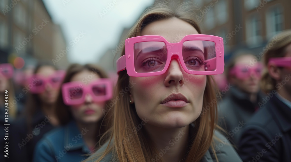 a group of naive people in rose-colored glasses a group of naive people in rose-colored glasses