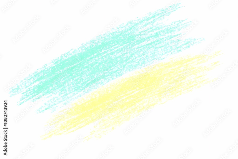 Soft and Colorful Pastel Strokes on White Background Ideal for Creative Designs and Art Projects in Light Turquoise and Bright Yellow Shades