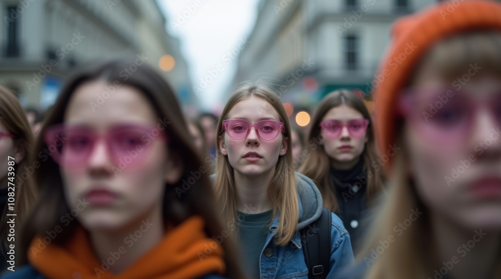 a group of naive people in rose-colored glasses a group of naive people in rose-colored glasses