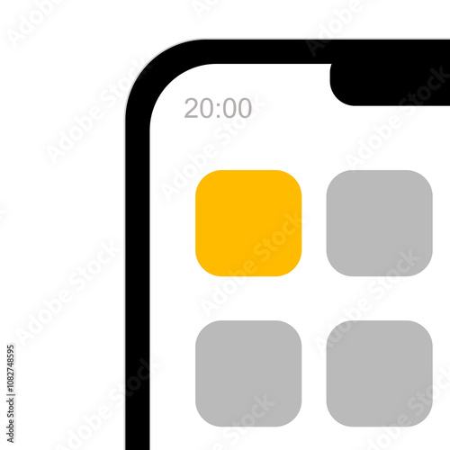 Icon templates displayed on smartphones. Mockup, preview. Vector