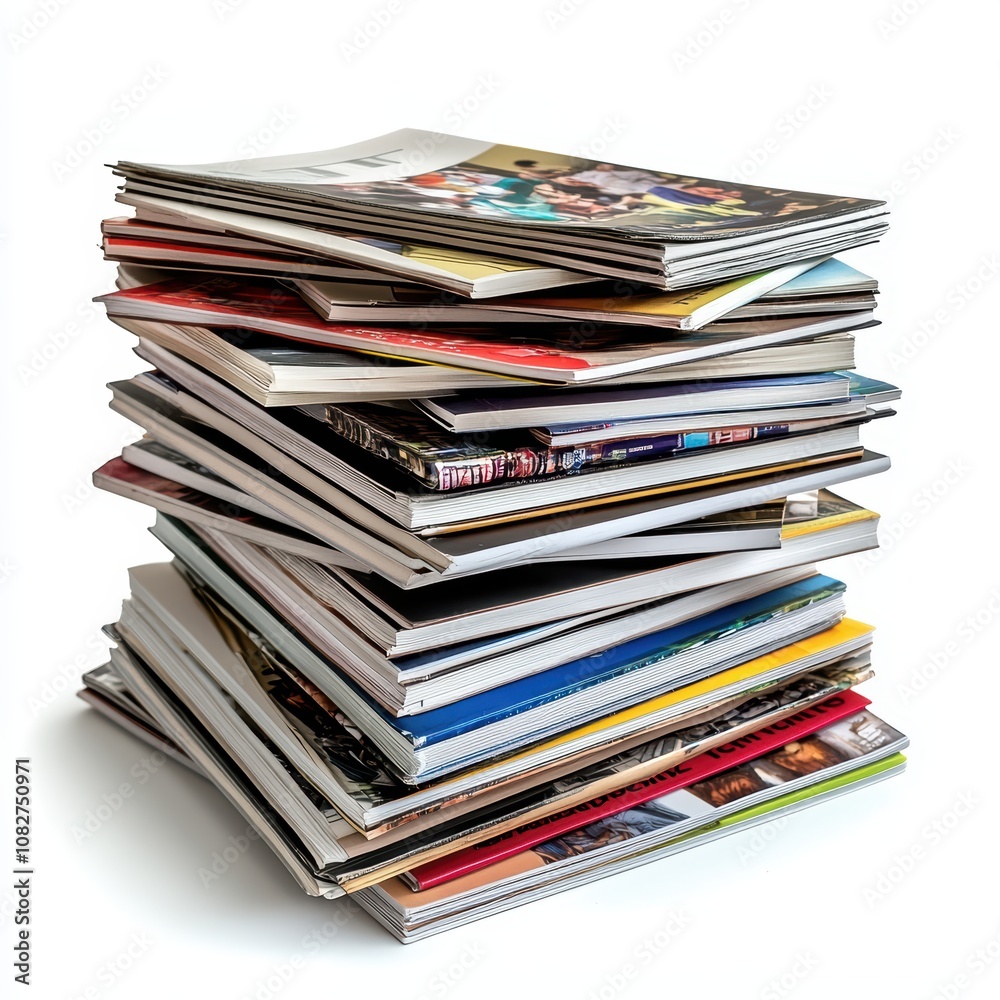 Stack of magazines isolated on a white background. Stack of magazines isolated on a white background.