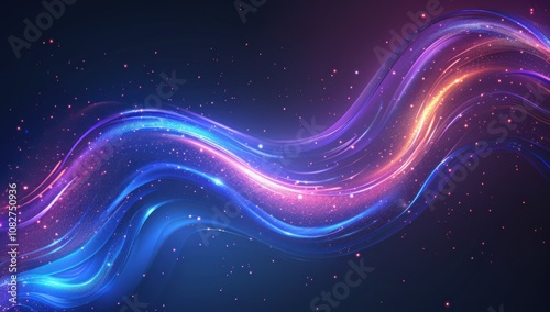 Abstract Glowing Wave with Sparks