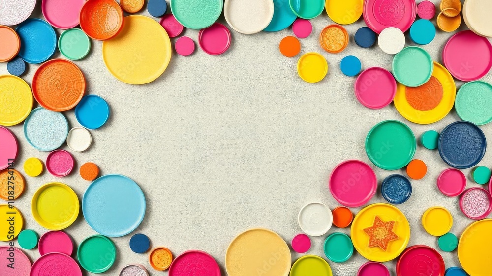 Colorful confetti pattern with a playful and vibrant texture, circles, colorful, joyful Colorful confetti pattern with a playful and vibrant texture, circles, colorful, joyful