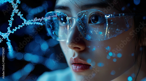 Wallpaper Mural Close-up of a researcher utilizing bioinformatics tools for genetic mapping and analysis Torontodigital.ca