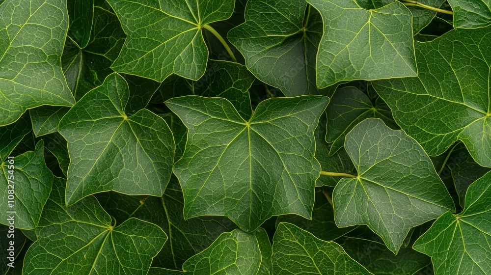 A close-up view of lush green ivy leaves, showcasing their vibrant color and intricate texture. A close-up view of lush green ivy leaves, showcasing their vibrant color and intricate texture.