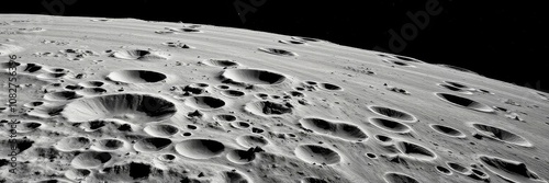 Craters and valleys create a rugged, pockmarked texture on the surface of the moon, geology, celestial, lunar